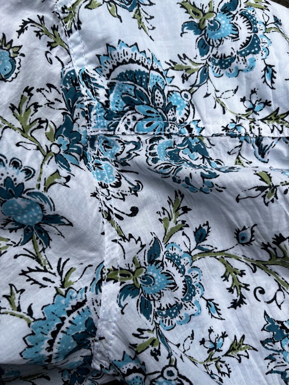 Cino Blue Floral Button-up Bohemian Vibrant Beach Holiday Maximalism Shirt XL - Picture 9 of 16